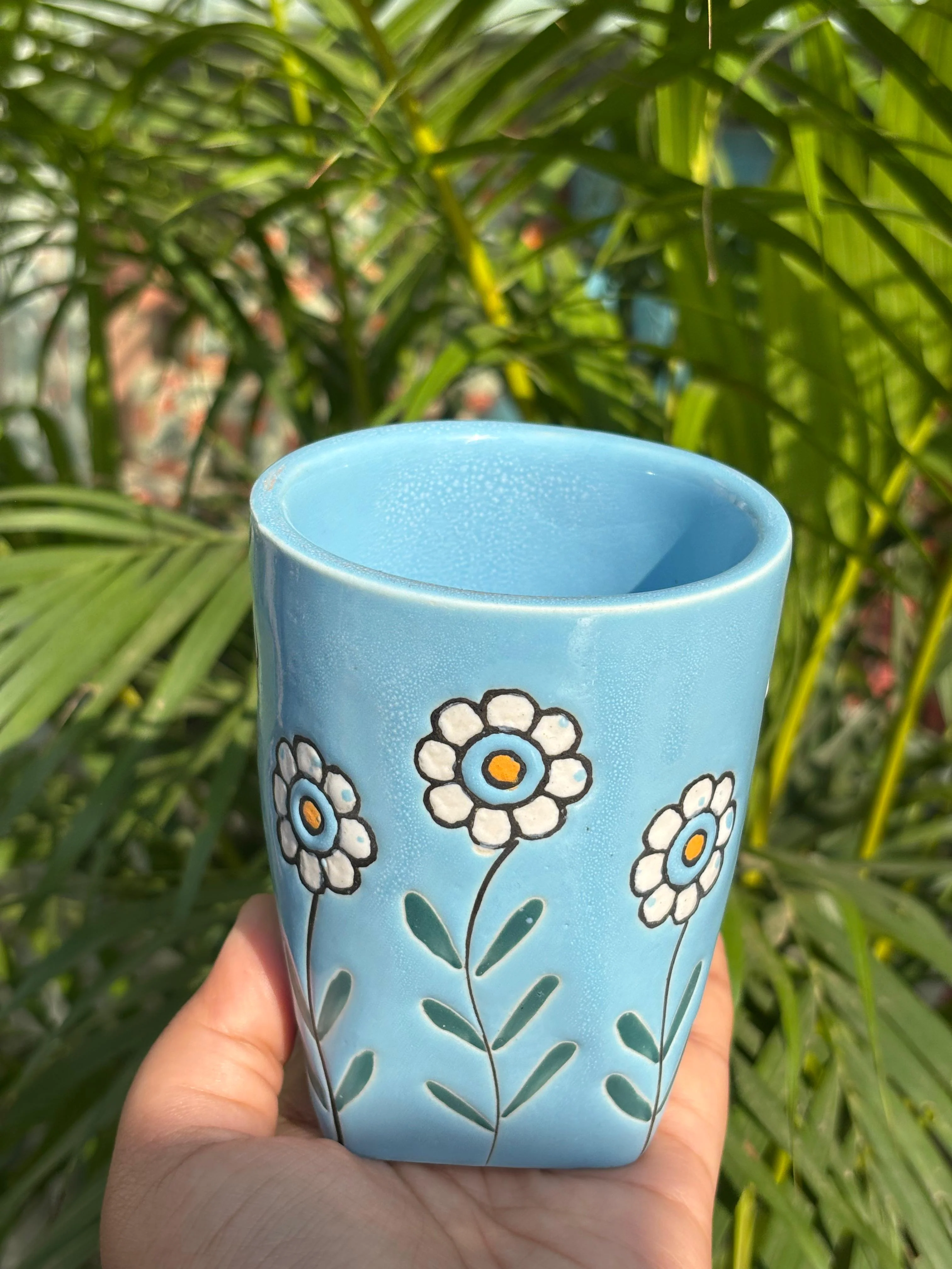 Bloom Blue Candle Jar/ Water Glass - Image 3