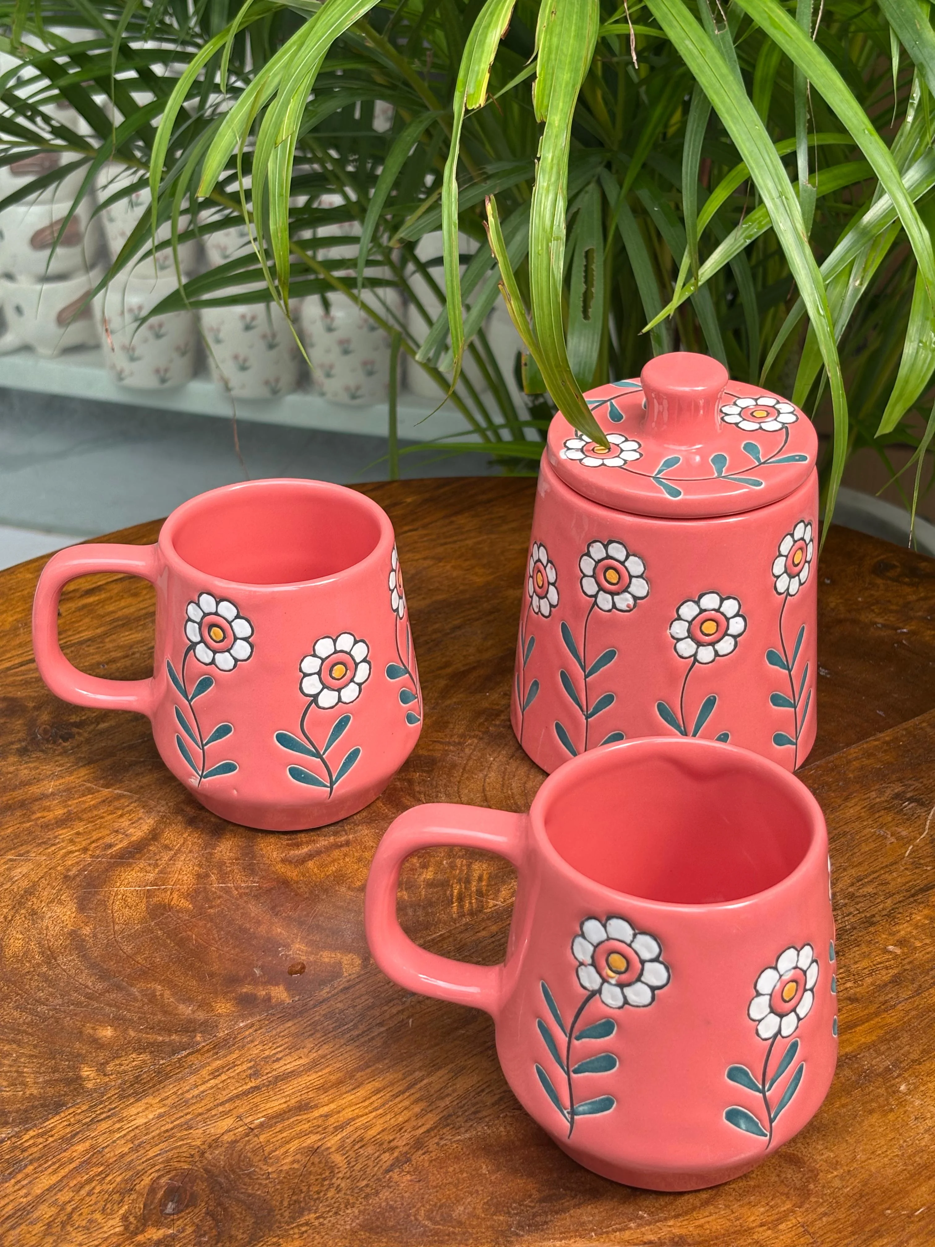 Bloom Pink Mugs & Jar Combo Set (Set of 3) - Image 5