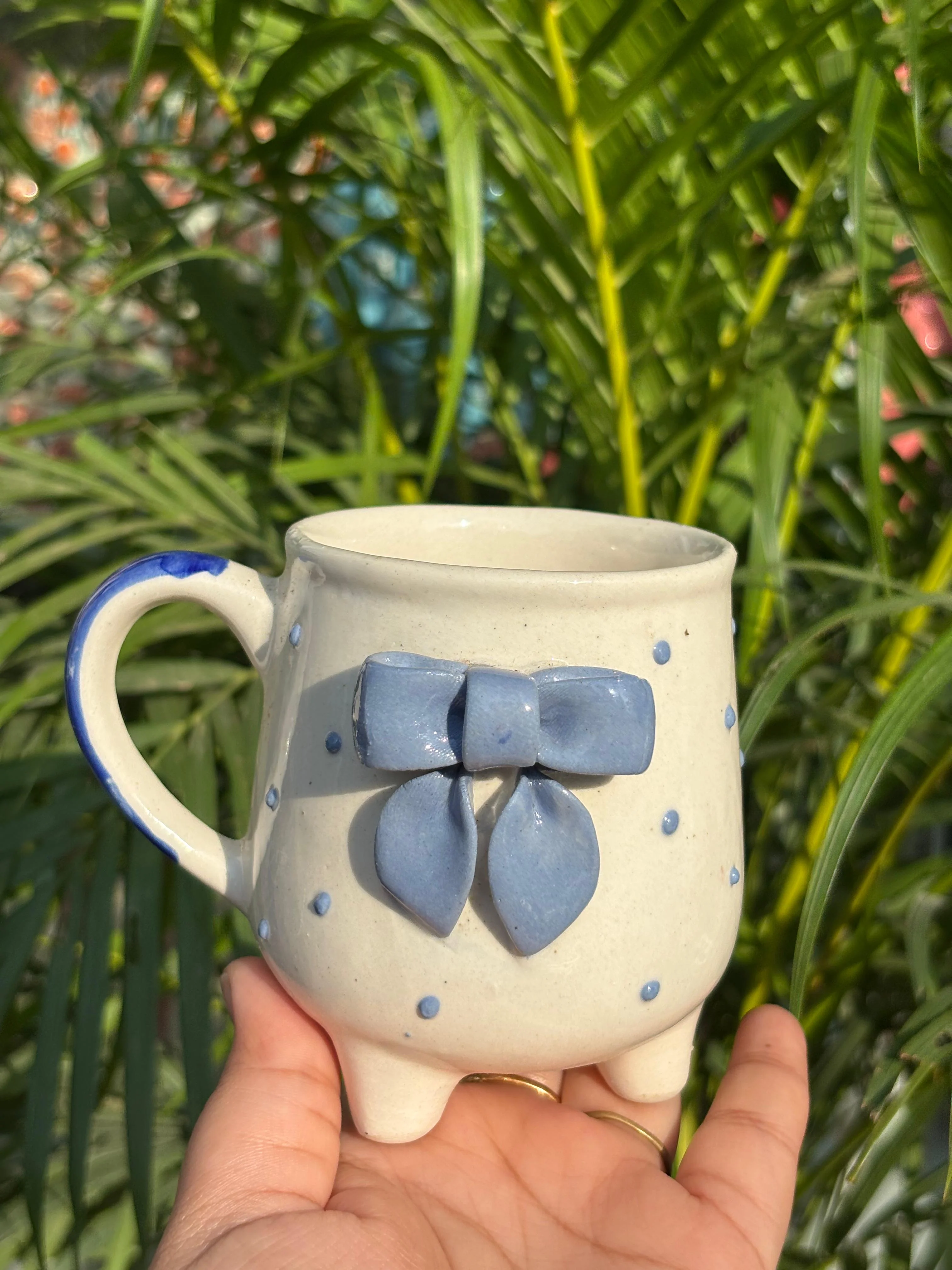 Blue Scarlet Bow Leg Coffee Mug - Image 3