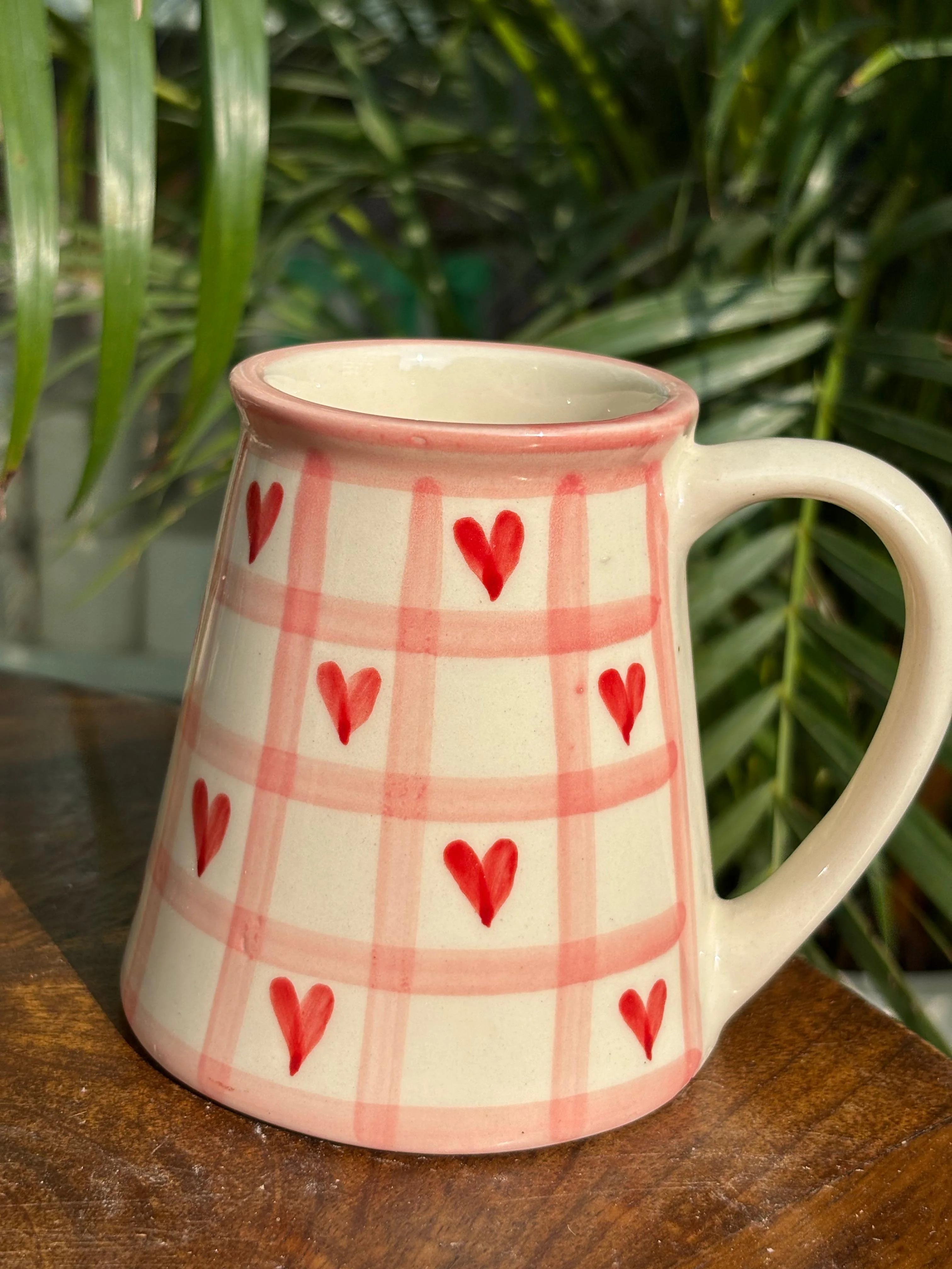 Crimson Check Heart Coffee Mug