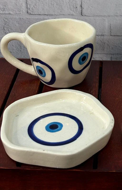 Evil Eye Coffee Mug & Saucer Combo - Image 2