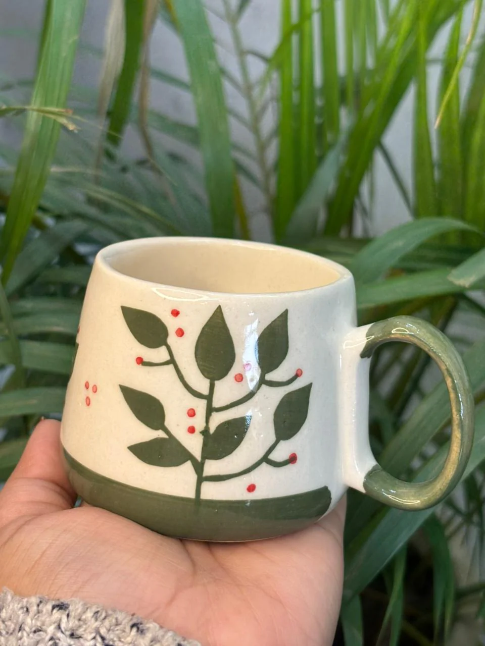 Festive Leaves Coffee Mug & Snack Plate Set (Set of 2) - Image 4