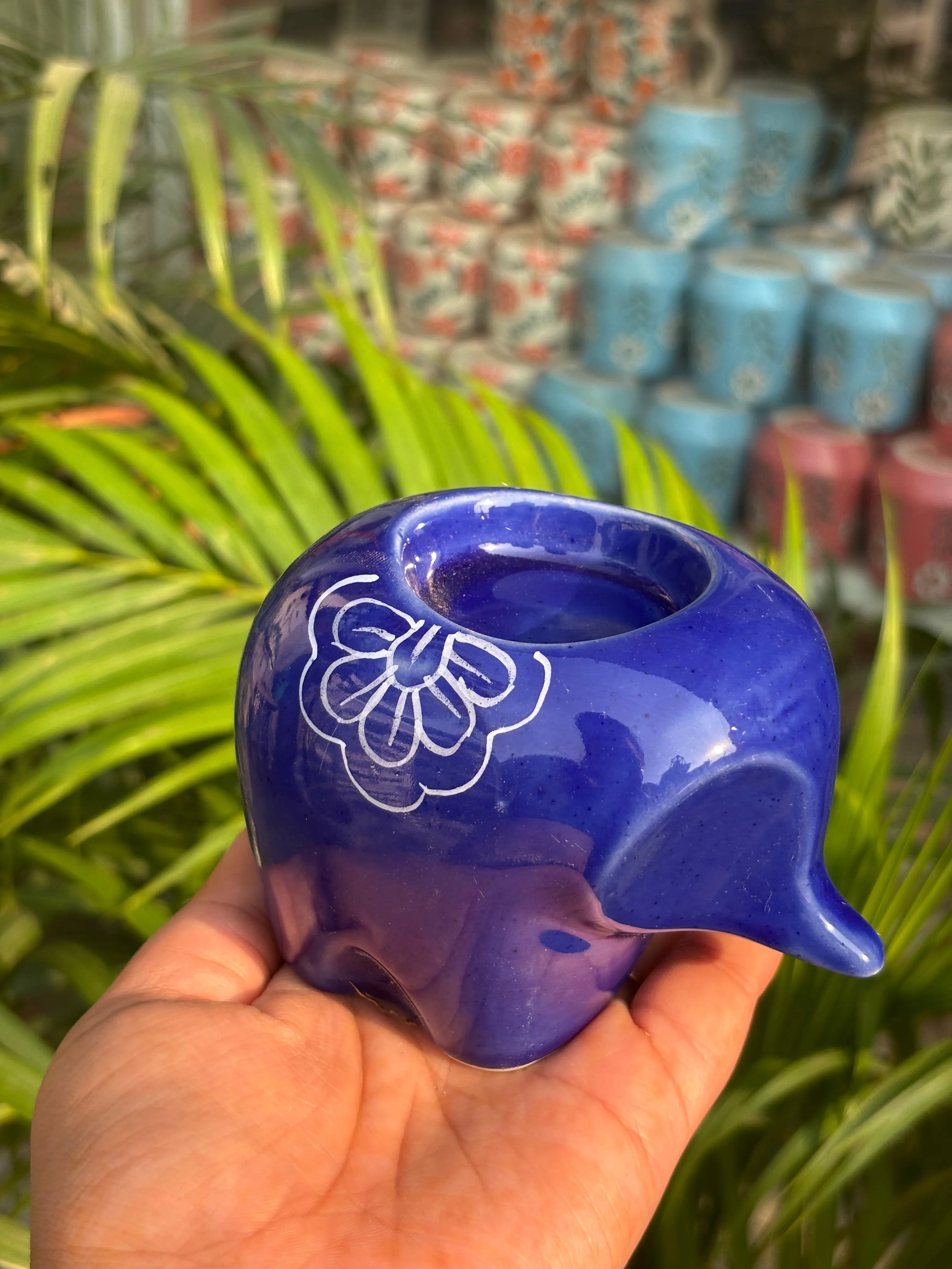 Lil’ Ele Glow Tea Light Holders-Blue (Set of 2) - Image 3