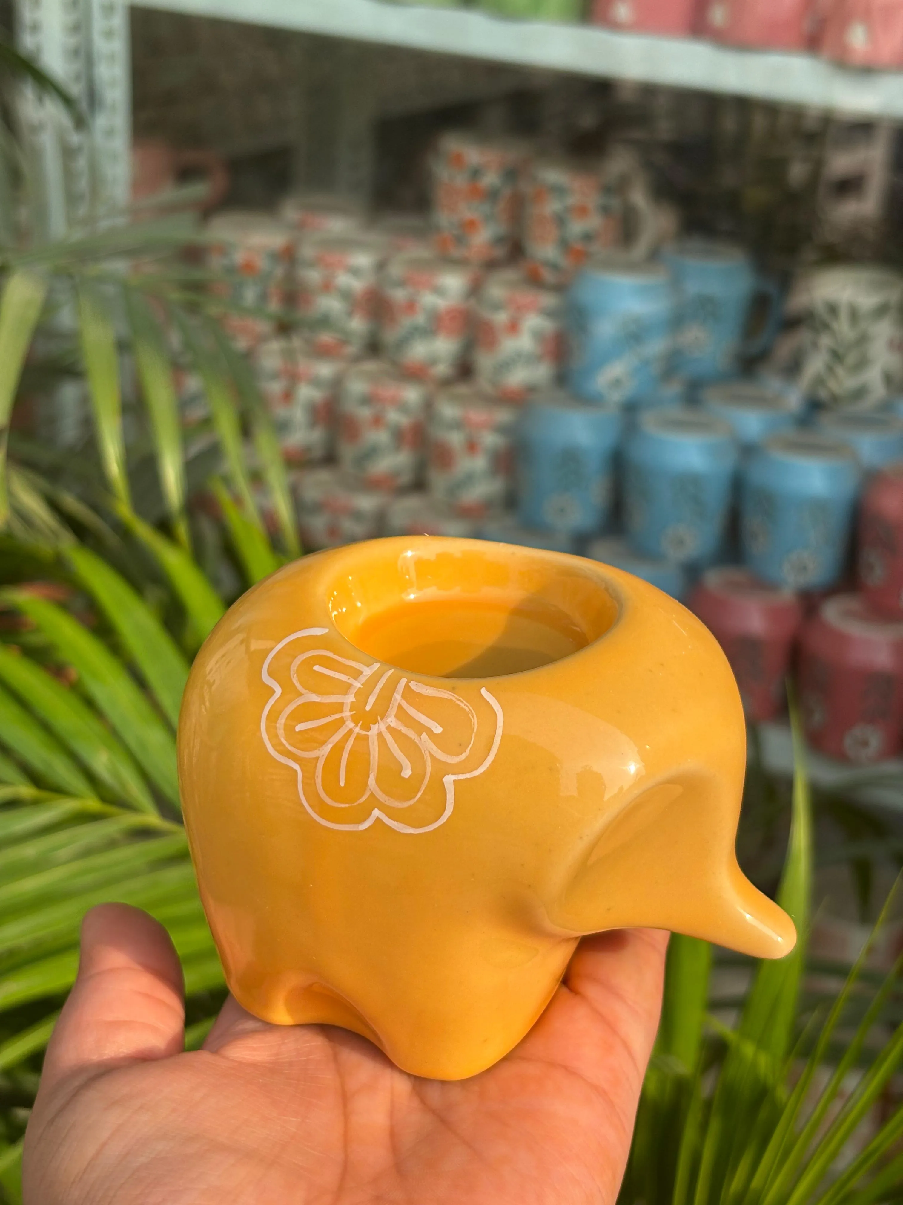 Lil’ Ele Glow Tea Light Holders-Yellow (Set of 2) - Image 3