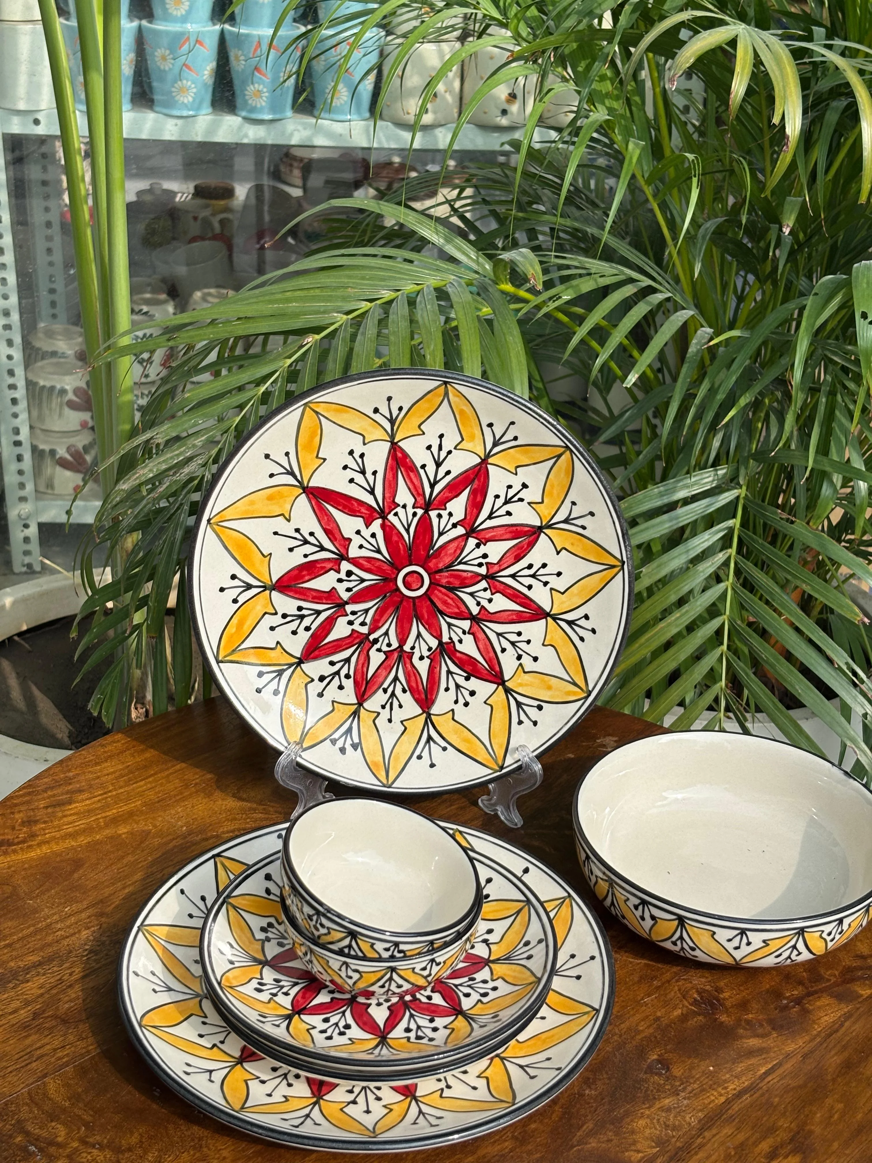 Mandala Majesty Handcrafted Premium Dinner Set (Set of 7) - Image 5