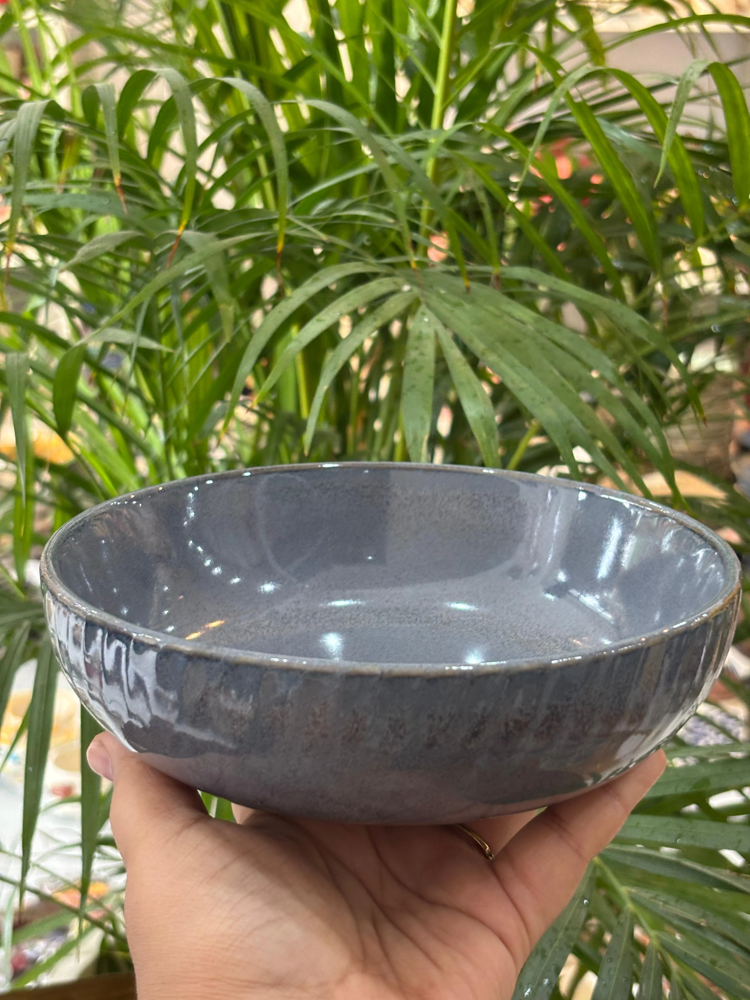 Metallic Blue Glaze with Lines Dinner Set (Set of 20) - Image 5