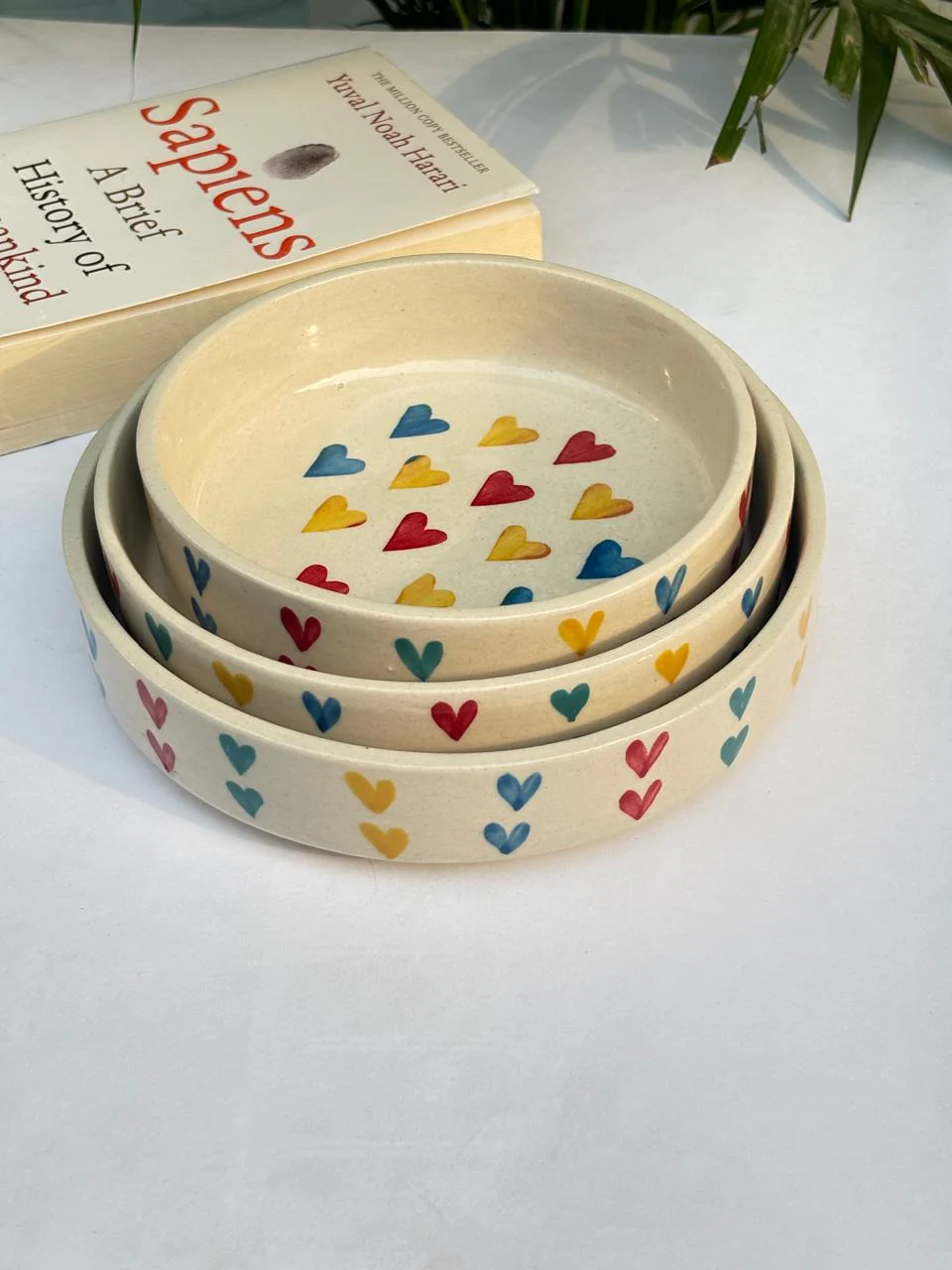 Multi-color Hearts Serving/Salad Bowl Set (Set of 3) - Image 3