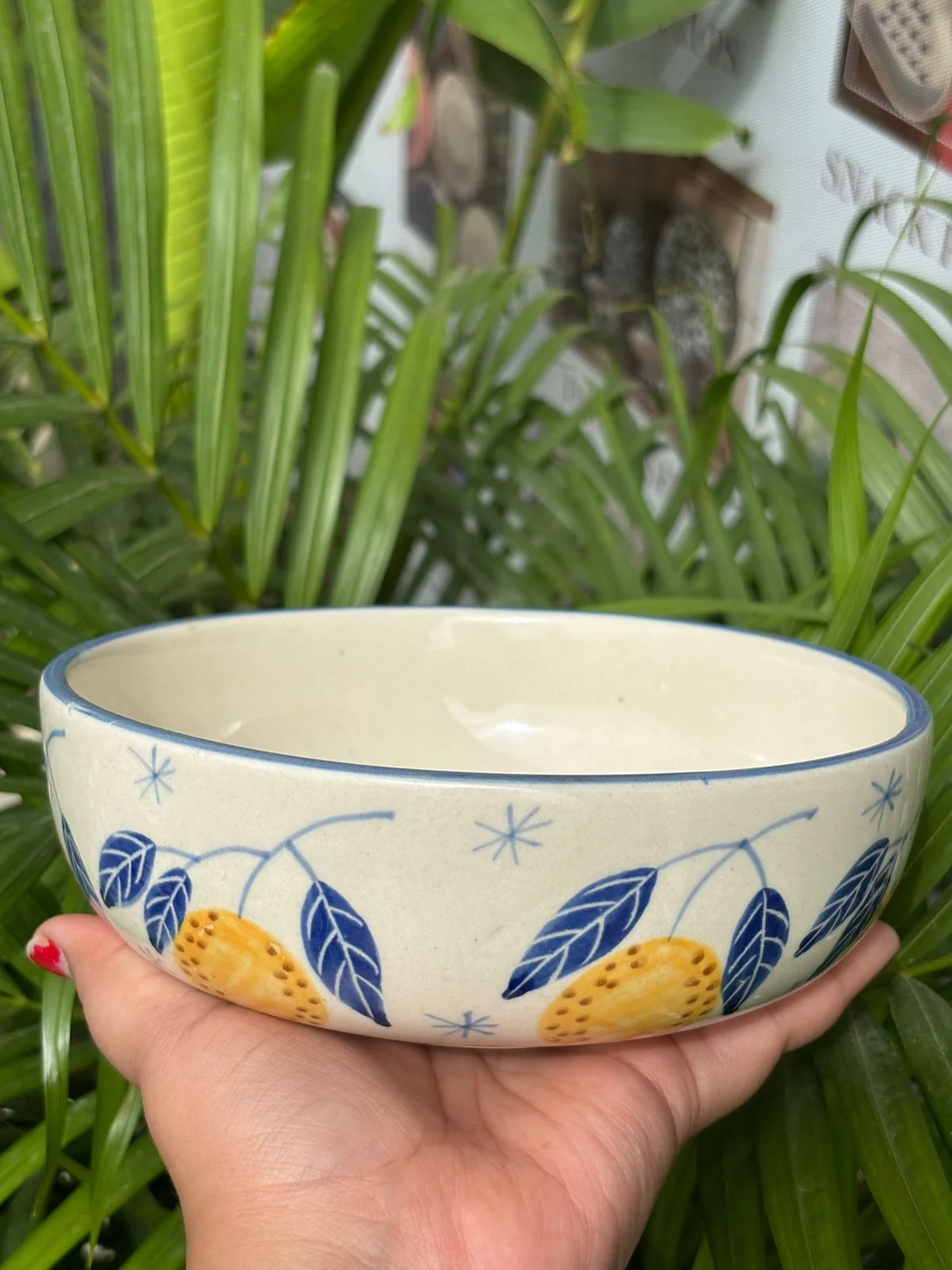 Orange Print Serving/Salad Bowl - Image 4