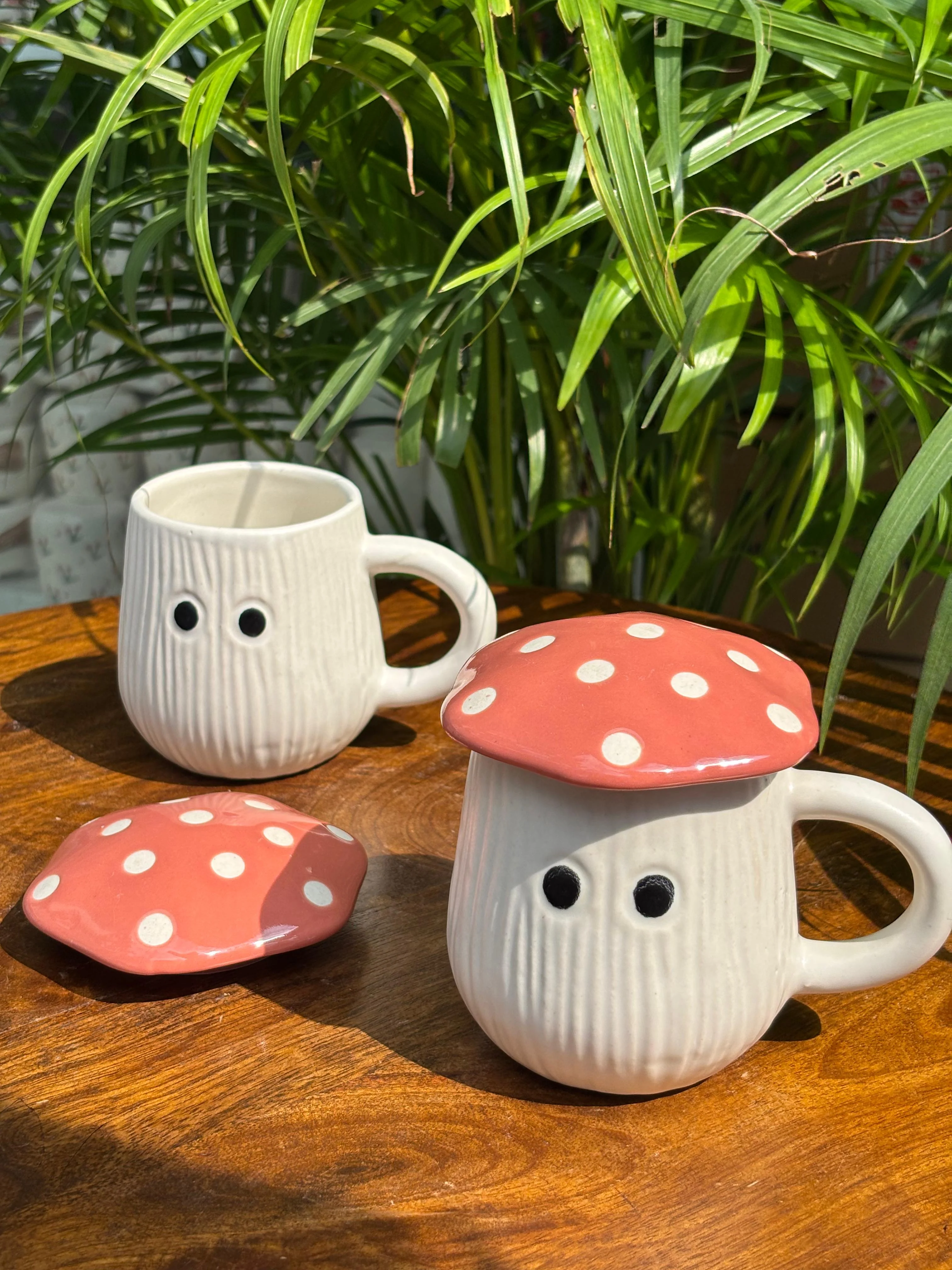 Pink Mushroom Magic Coffee Mug with Lid - Image 2