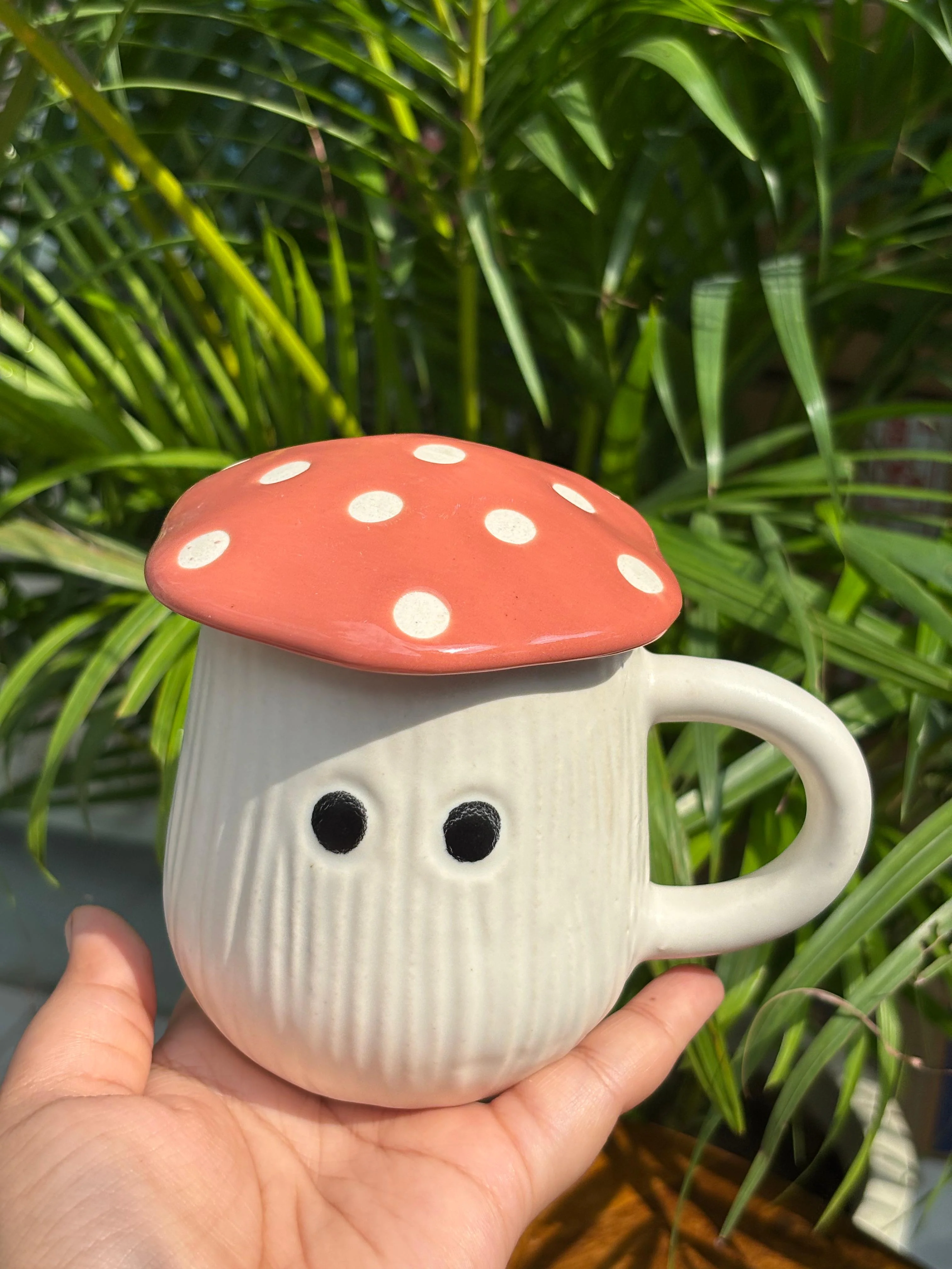 Pink Mushroom Magic Coffee Mug with Lid - Image 3