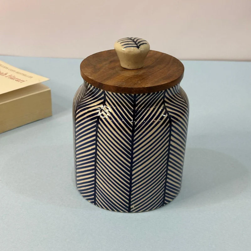 Blue Lines Pattern Air-tight Jar - Image 3