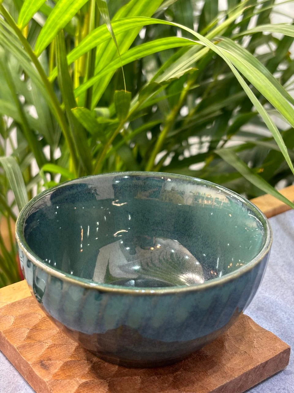 Olive Green Line Glaze Dinner Set (Set of 20) - Image 4