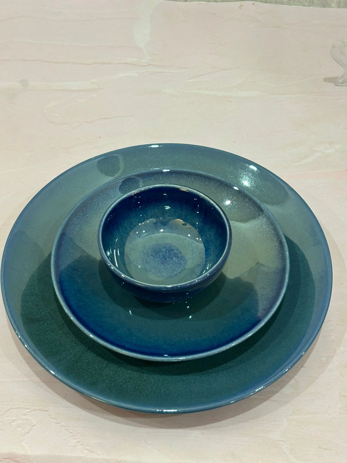 Blue Glaze Dinner Set (Set of 20) - Image 3