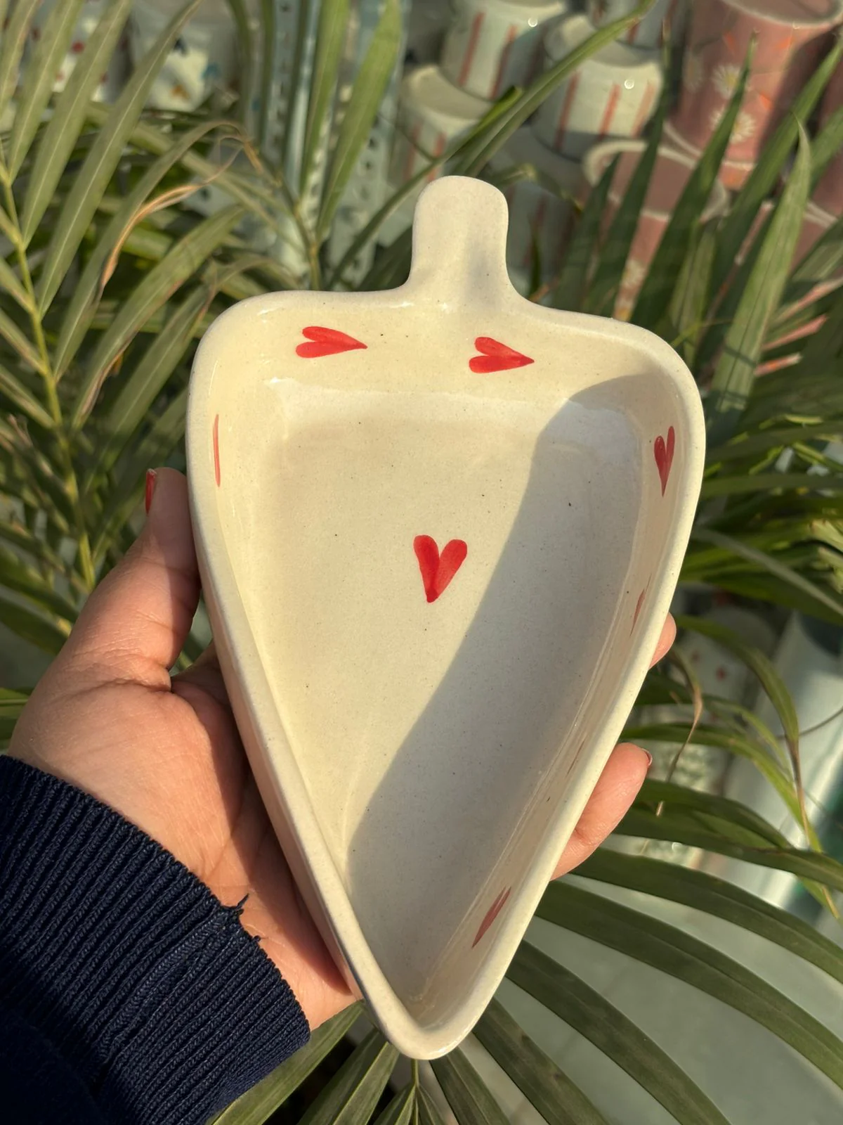 Red Heart Leaf Snack Plate (Set of 2)