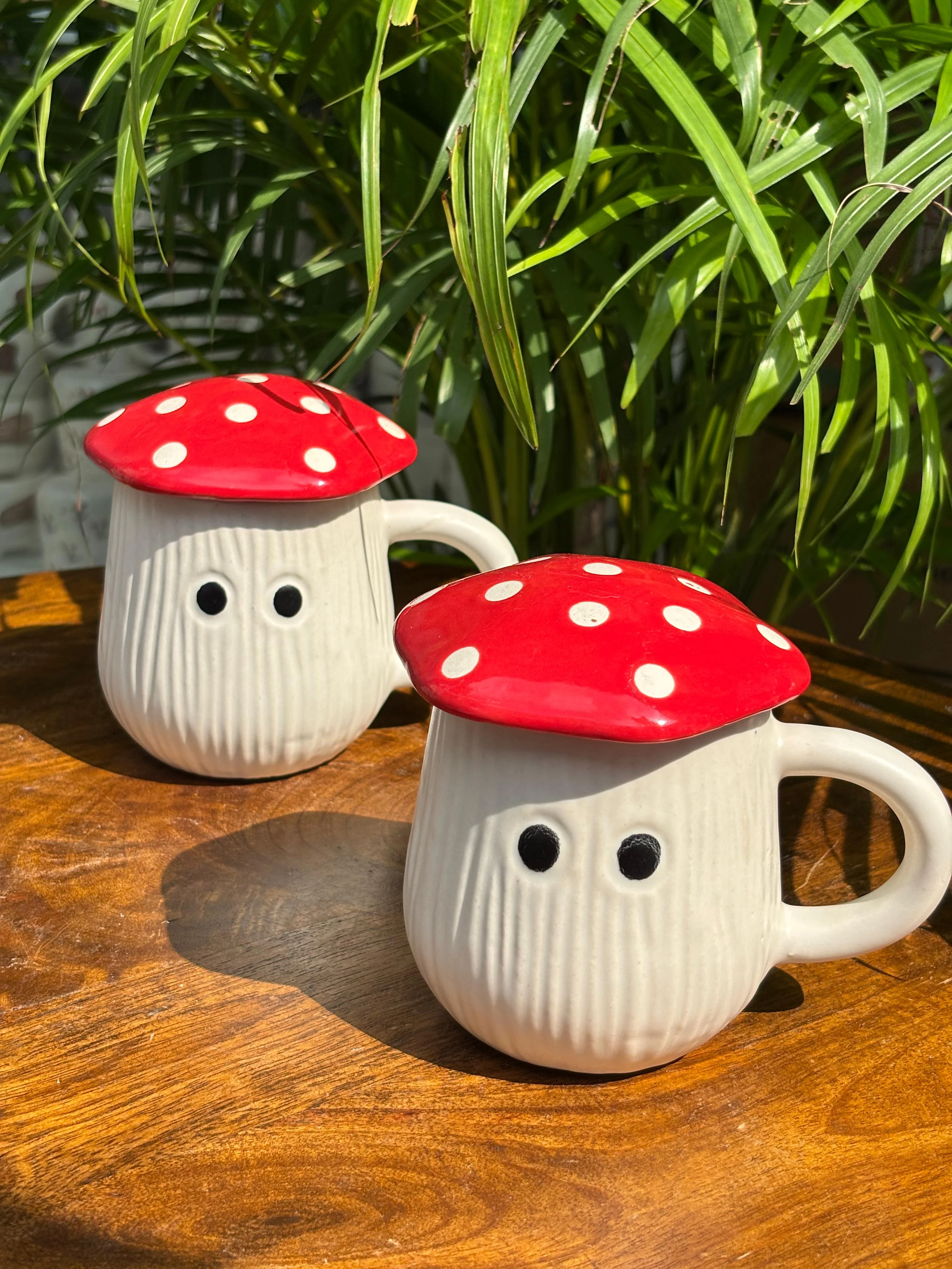 Red Mushroom Magic Coffee Mug with Lid - Image 4