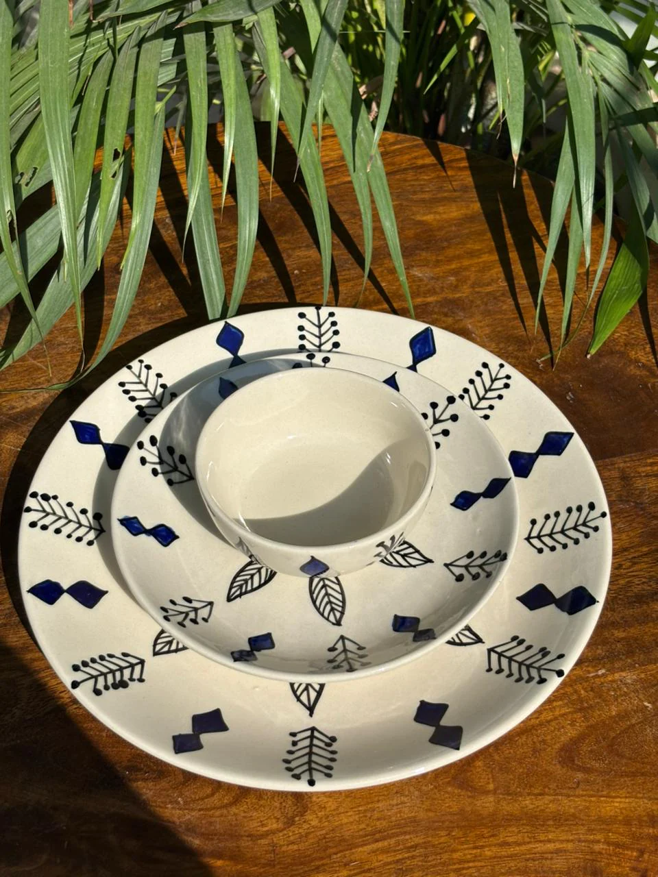 Royal Indigo Handcrafted Premium Dinner Set (Set of 7) - Image 3