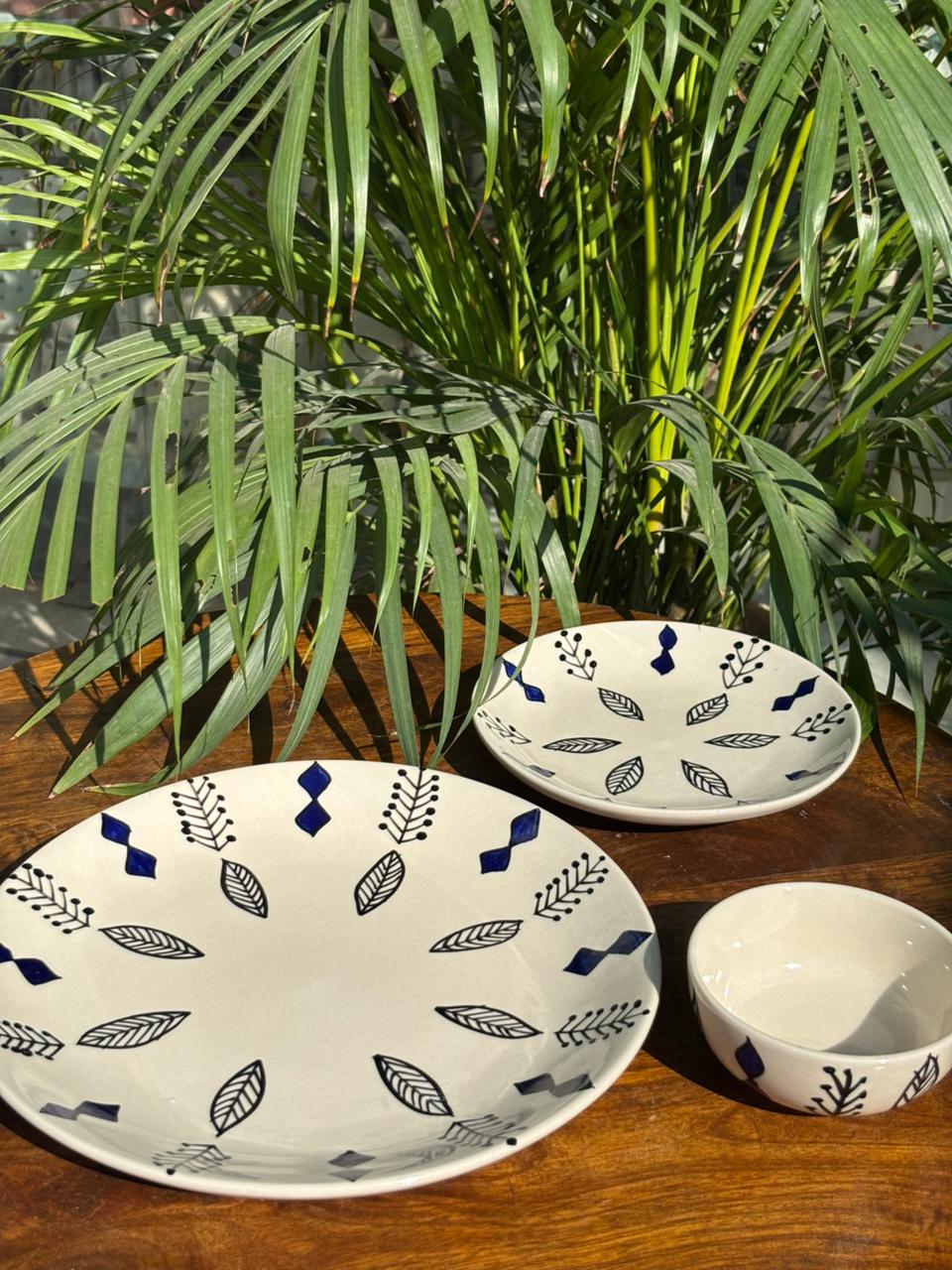 Royal Indigo Handcrafted Premium Dinner Set (Set of 7) - Image 5