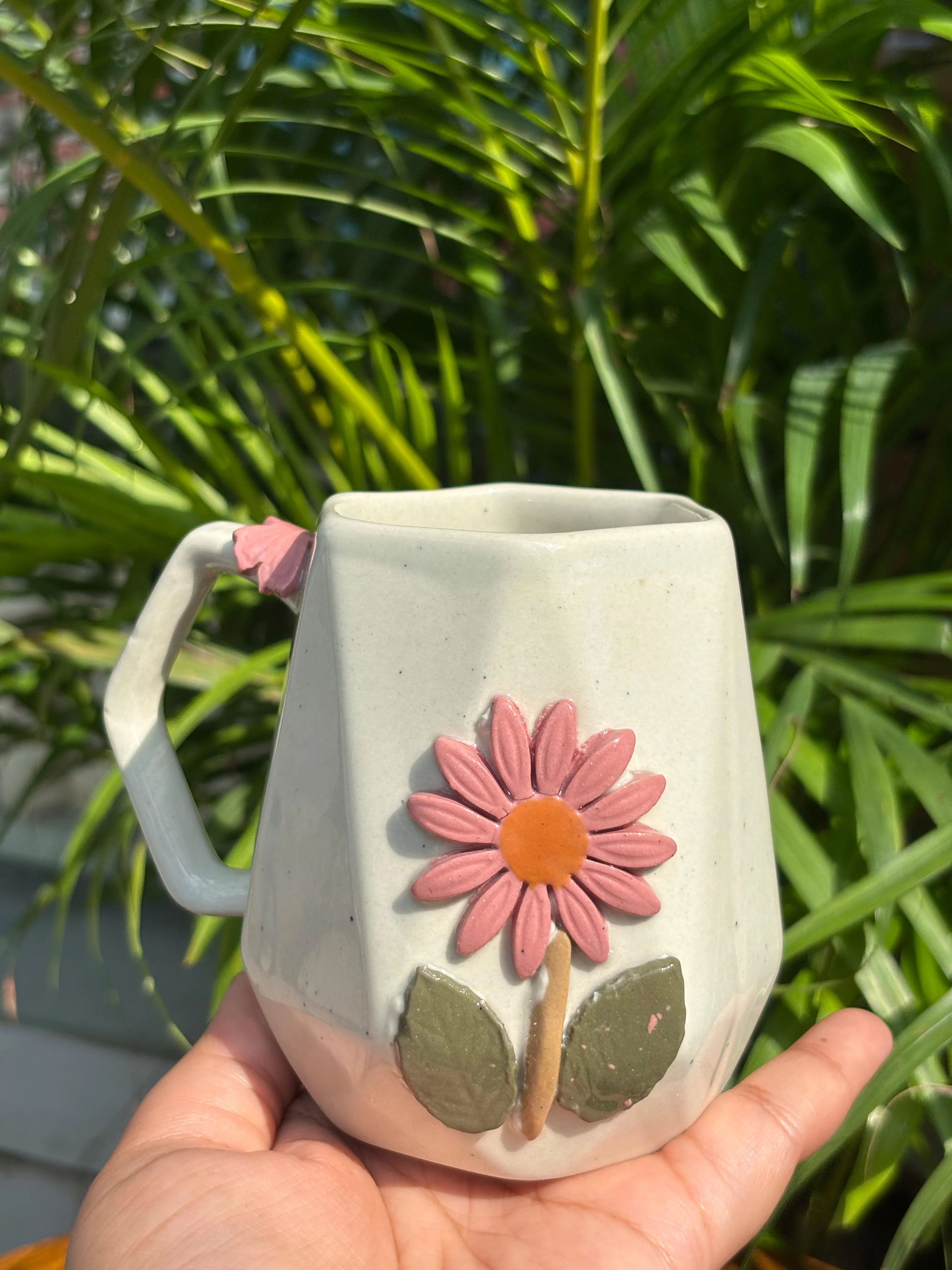 Rustic Blossom Grey Coffee Mug - Image 3