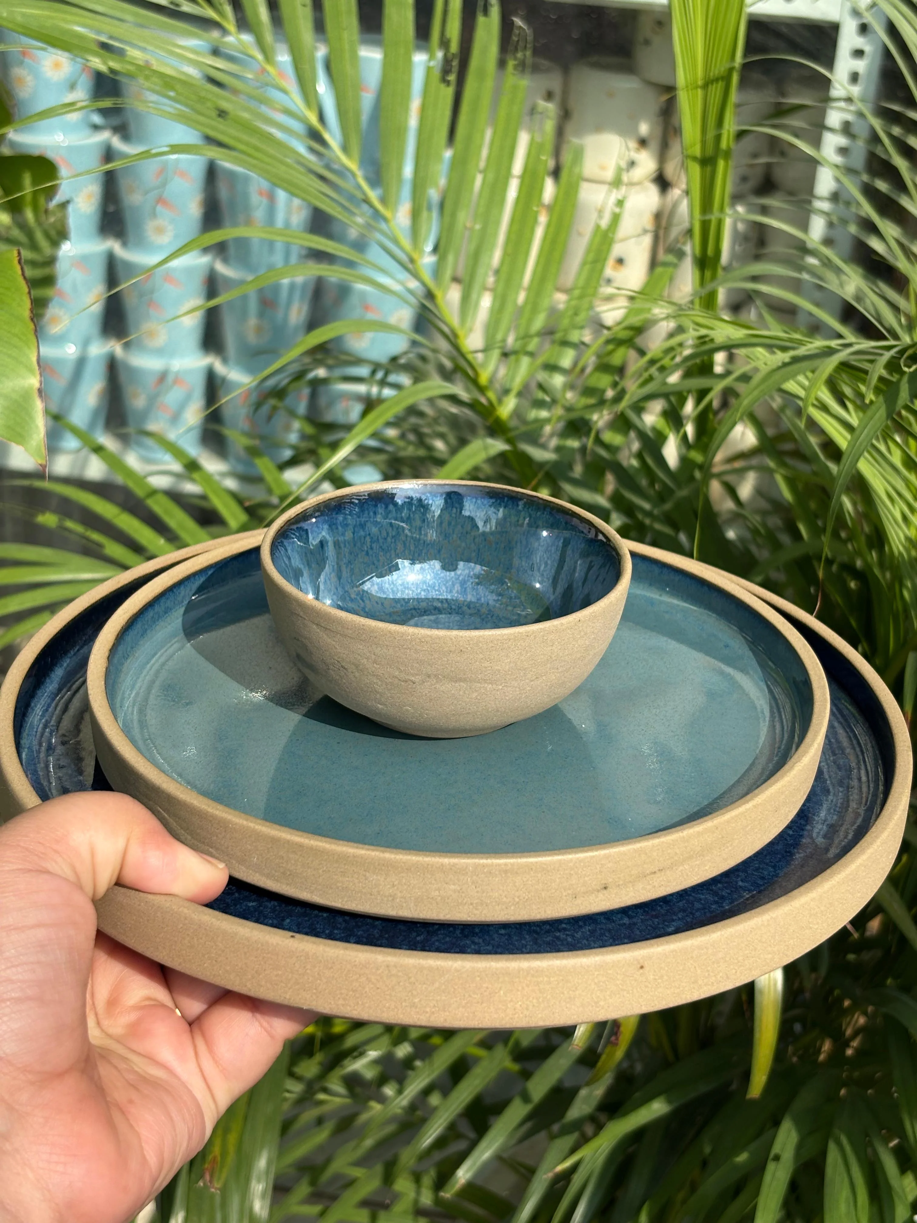 Blue Mirage Luxe Dinner Set (Set of 3) - Image 3