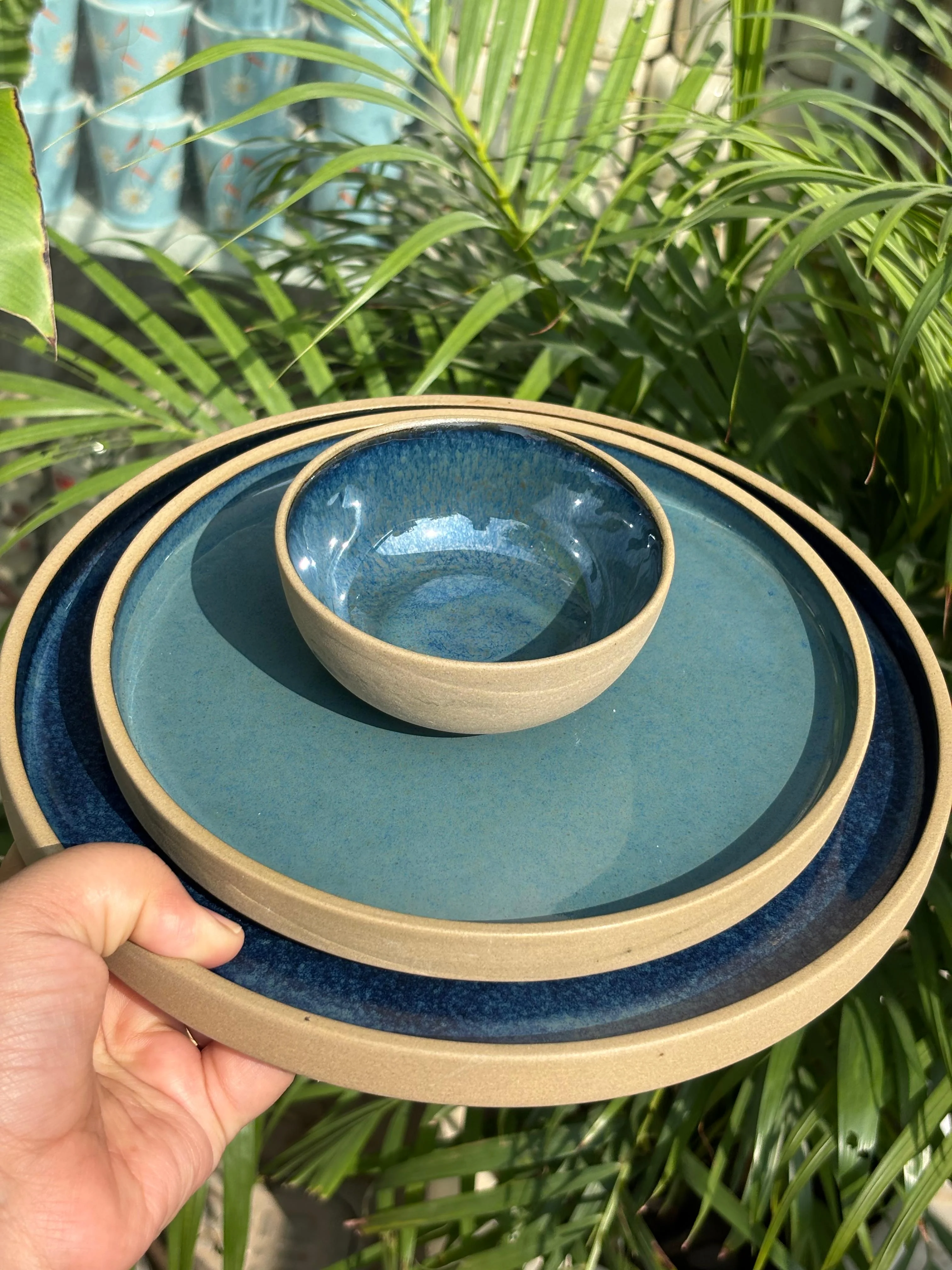 Blue Mirage Luxe Dinner Set (Set of 3) - Image 4