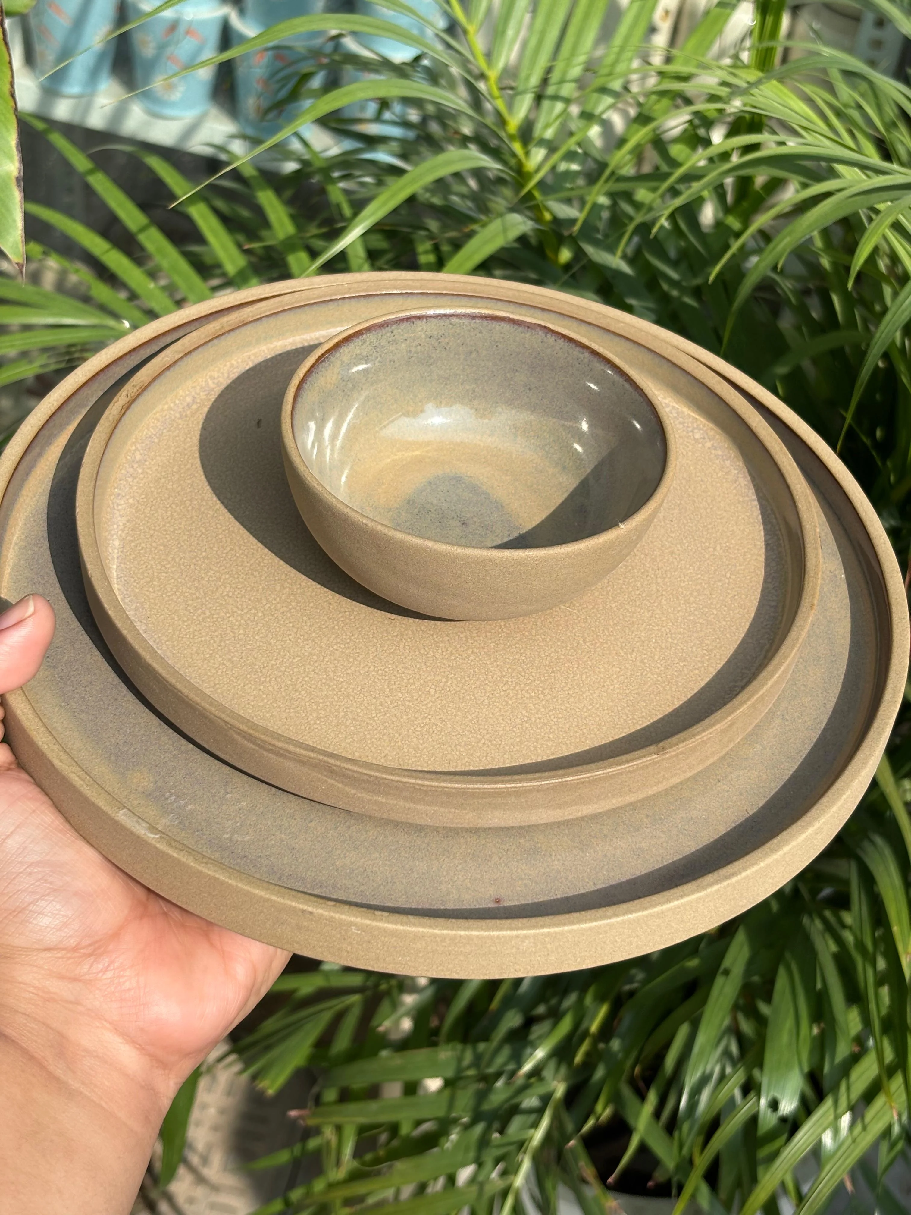 Sandstone Serenity Luxe Dinner Set (Set of 3) - Image 2