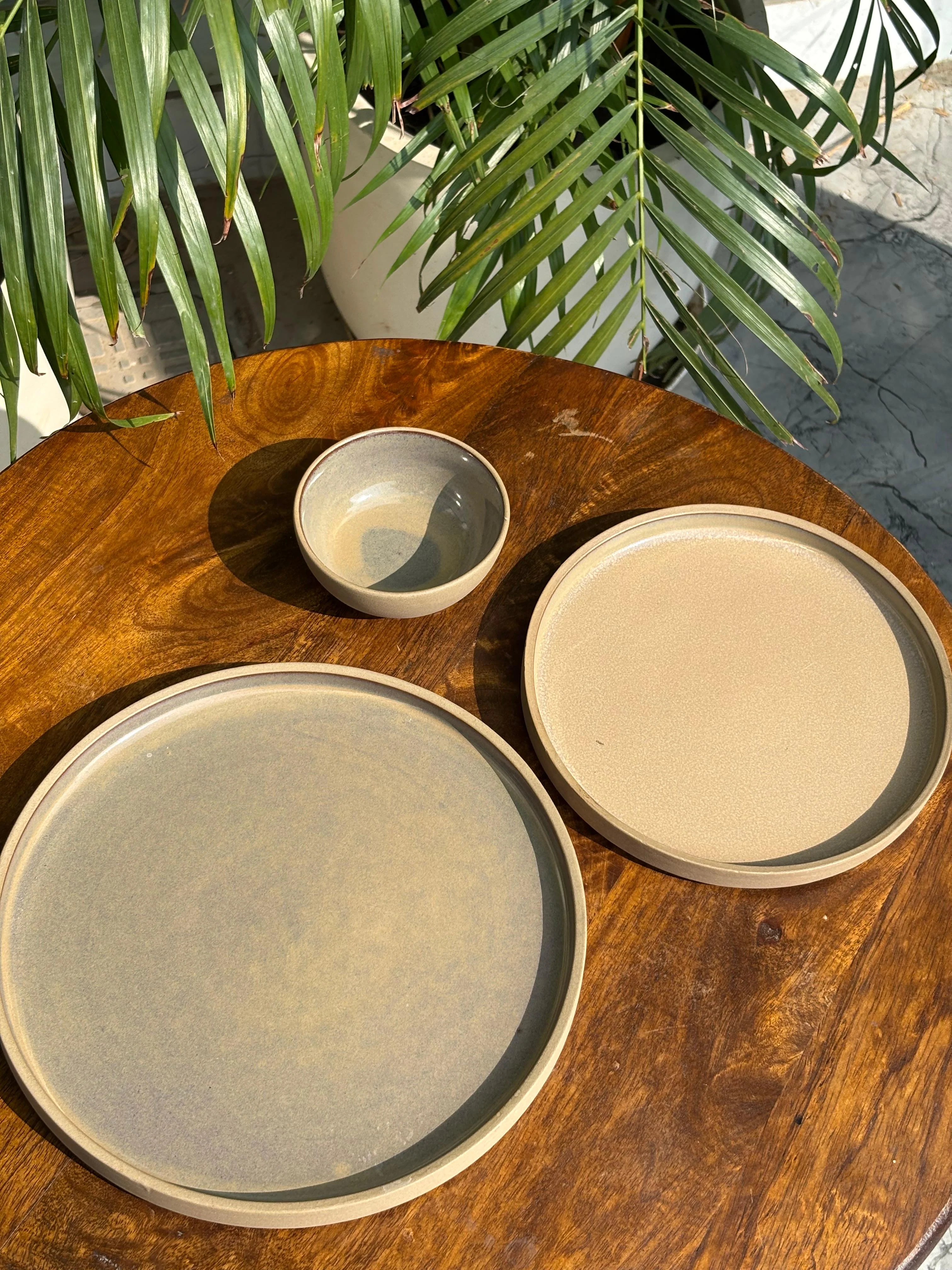 Sandstone Serenity Luxe Dinner Set (Set of 3) - Image 3