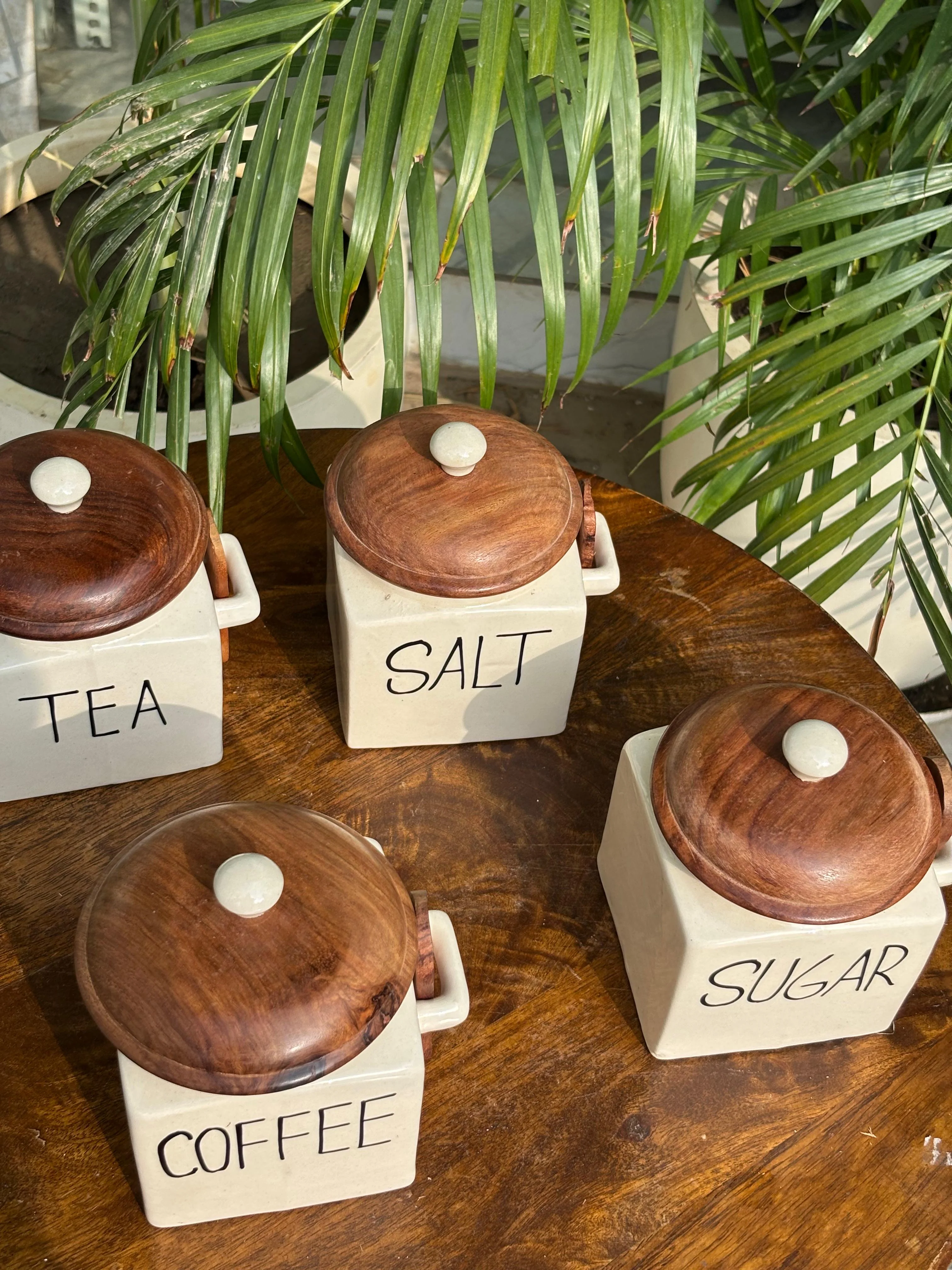 Tea, Coffee, Sugar & Salt Airtight Jar Combo Set (Set of 4) - Image 2